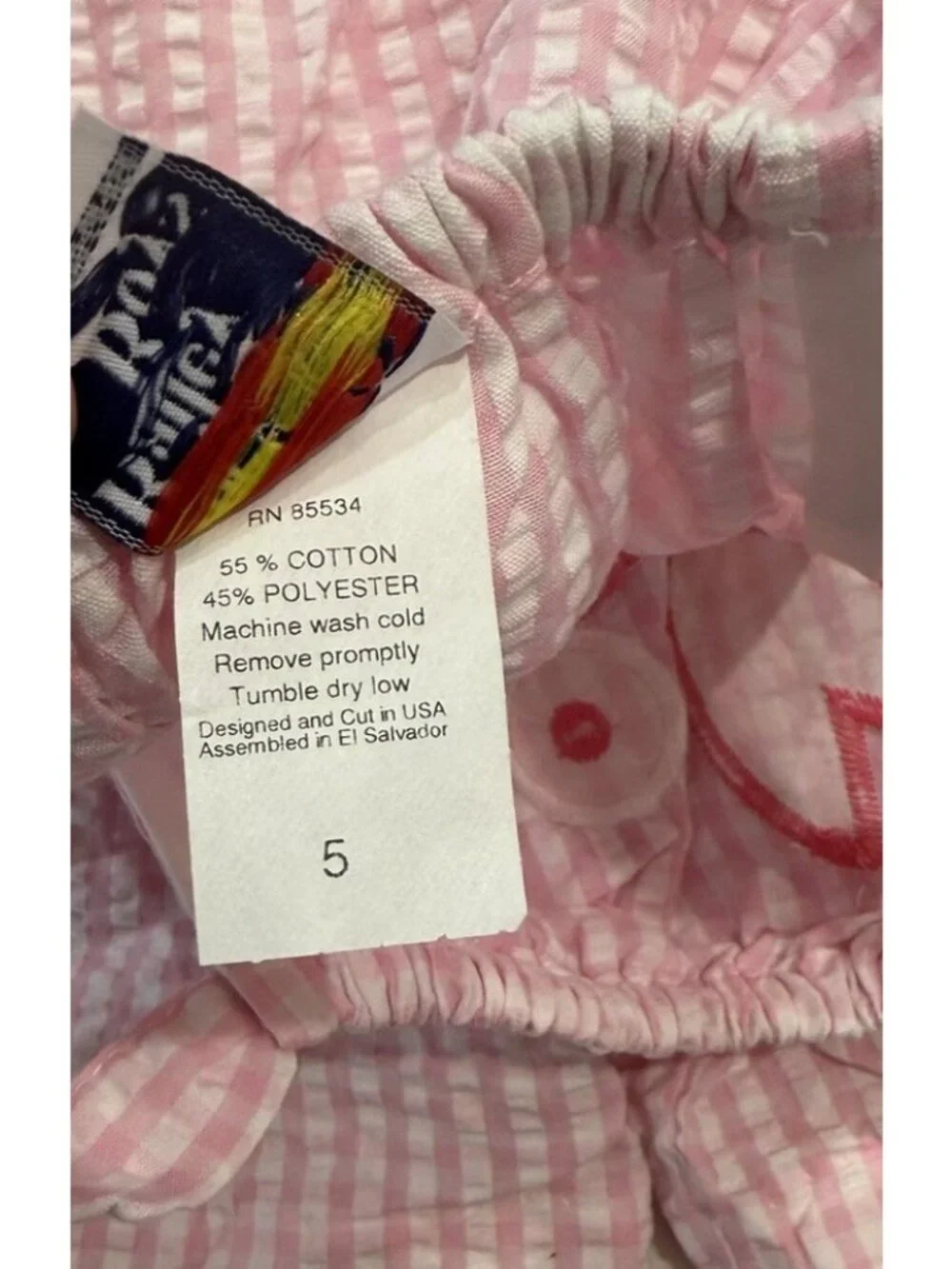 The Bailey Boys Pink Gingham Crab Applique Pillowcase Tank Top Shorts Set Size 5